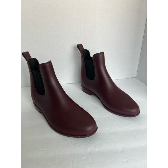 Dr. Scholl’s All Day Comfort Women’s Burgundy Chelsea Matte Rain Boots Size 10 - Picture 2 of 10